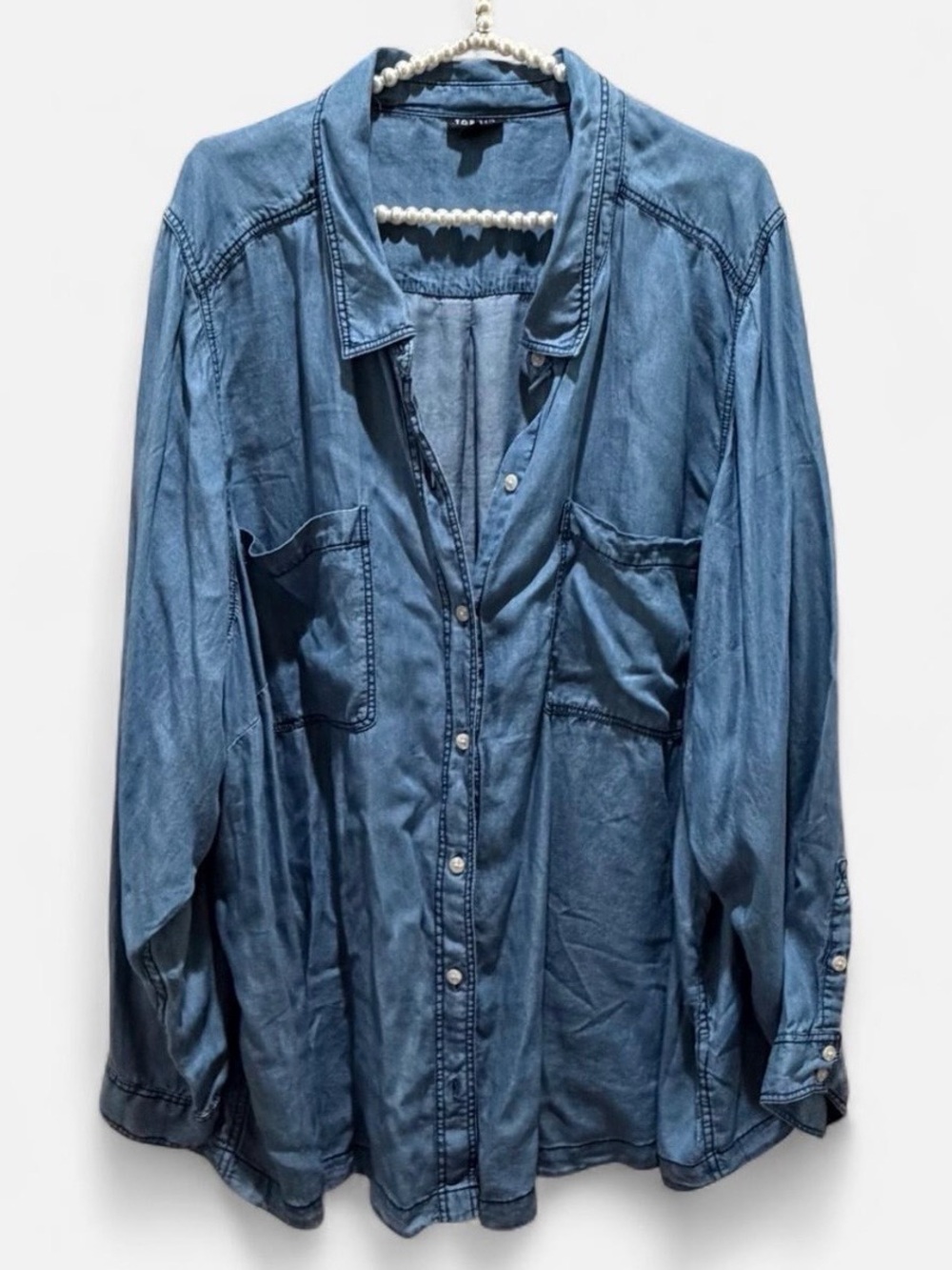 torrid Indigo Blue Women’s Button-Down Classic Denim Shirt Size 5X 100%Tencil